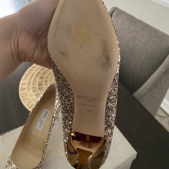 Jimmy Choo Champagne sparkly heels - Picture 5 of 6